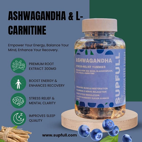 Ashwagandha Blueberry Flavor Gummy - 300MG - Image 2